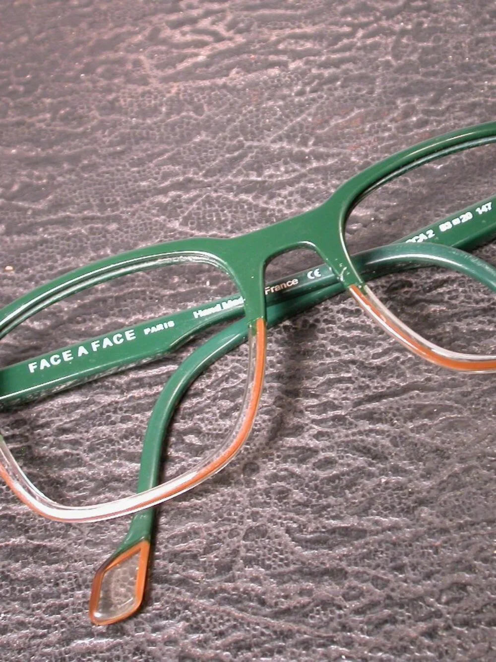 Face A Face Picca Dark Green Clear Stylish Eyeglasses Hand Made in France